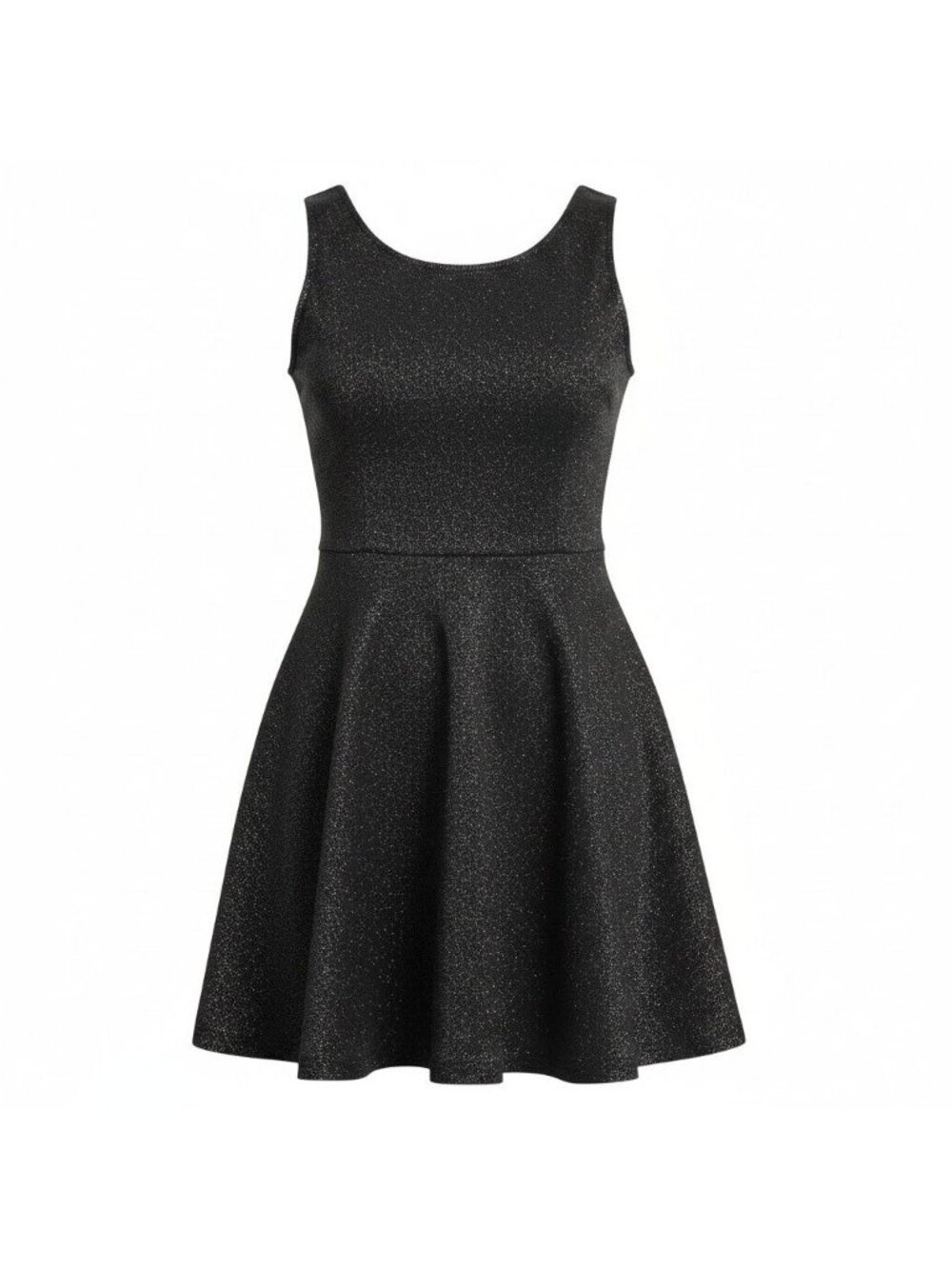H&M Divided Black Shimmery Low Back Slip Dress Women's Size 6 Little Black Dress